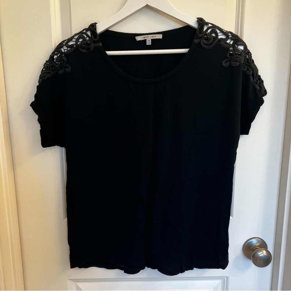 Naked Zebra Black Dolman Top